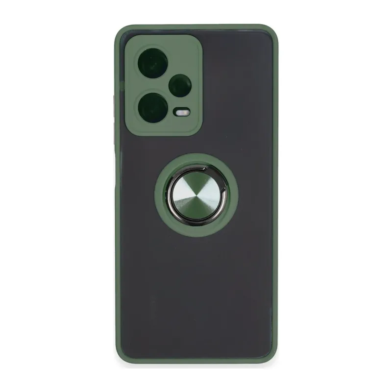 Xiaomi Redmi Note 12 5G Kılıf Montreal Yüzüklü Silikon Kapak - Yeşil