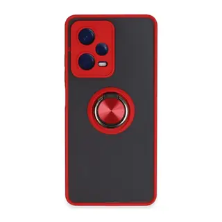Xiaomi Redmi Note 12 5G Kılıf Montreal Yüzüklü Silikon Kapak - Kırmızı