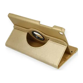 Samsung Galaxy T290 Tab A 8 Kılıf 360 Tablet Deri Kılıf - Gold