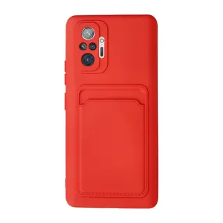 Xiaomi Redmi Note 10 Pro Kılıf Kelvin Kartvizitli Silikon - Kırmızı