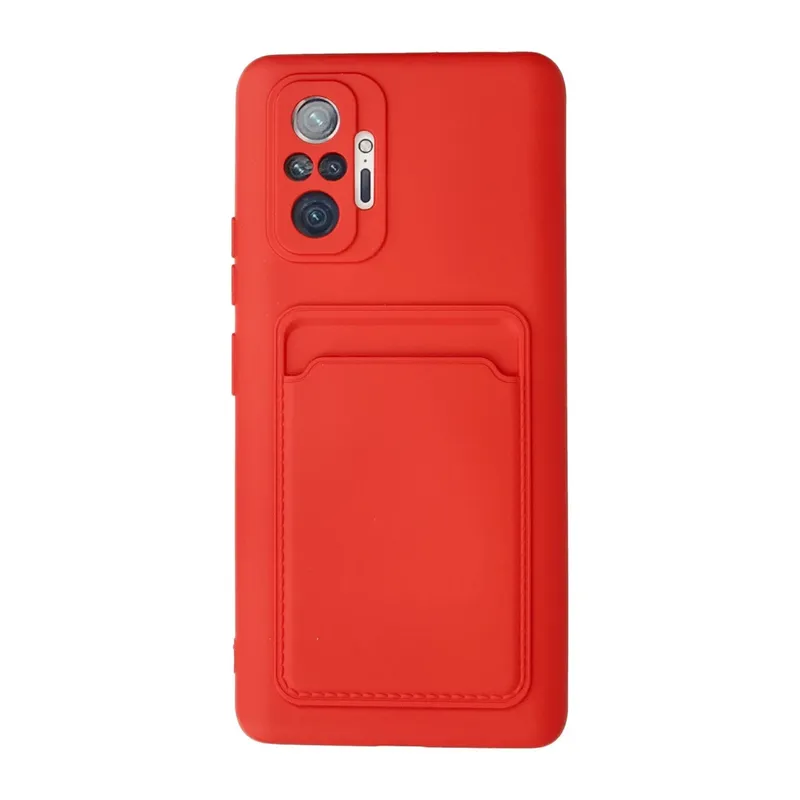 Xiaomi Redmi Note 10 Pro Kılıf Kelvin Kartvizitli Silikon - Kırmızı