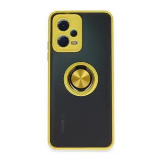 Xiaomi Redmi Note 12 5G Kılıf Montreal Yüzüklü Silikon Kapak - Sarı