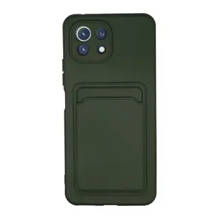 Xiaomi Mi 11 Kılıf Kelvin Kartvizitli Silikon - Koyu Yeşil