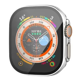 Apple Watch Ultra 49mm Legend Camlı Kasa Ekran Koruyucu - Gümüş