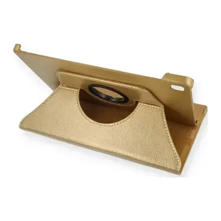 Samsung Galaxy T500 Tab A7 10.4 Kılıf 360 Tablet Deri Kılıf - Gold