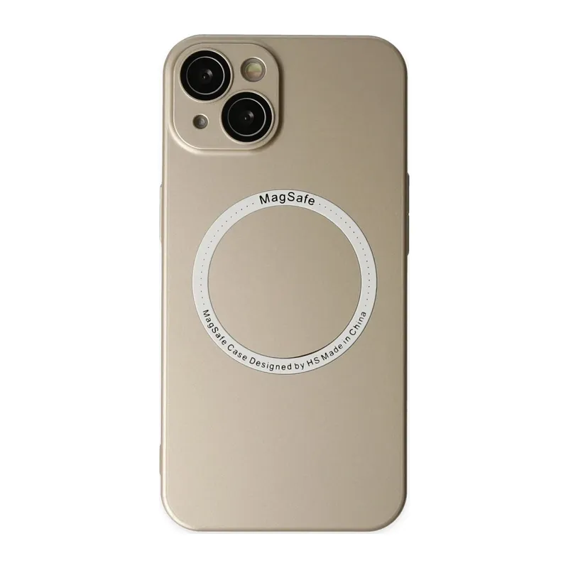 Apple iPhone 14 Plus Kılıf Jack Magneticsafe Lens Silikon - Gold