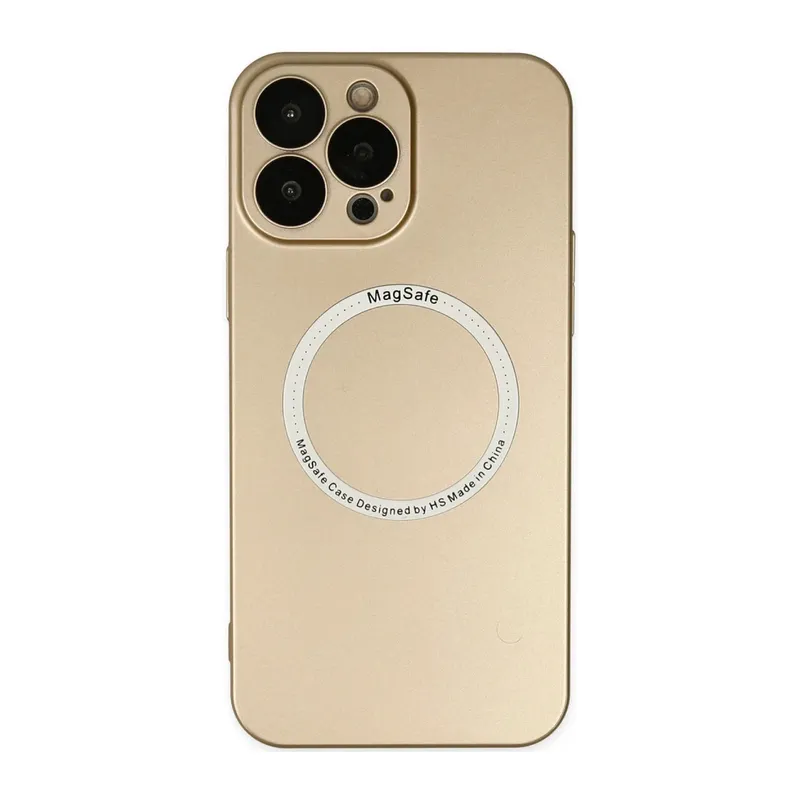 Apple iPhone 14 Pro Kılıf Jack Magneticsafe Lens Silikon - Gold