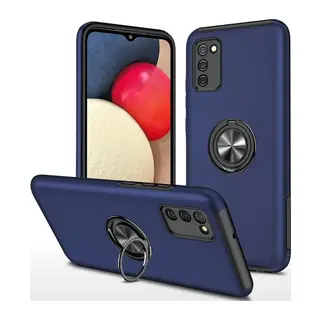 Samsung Galaxy A02S Kılıf Elit Yüzüklü Kapak - Lacivert