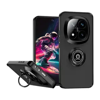 Xiaomi Redmi Note 14 Pro 4G Kılıf Montreal Yüzüklü Silikon Kapak - Siyah