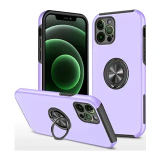 Apple iPhone 12 Pro Max Kılıf Elit Yüzüklü Kapak - Mor
