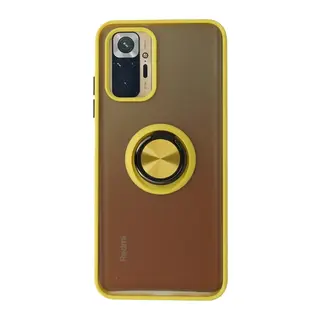 Xiaomi Redmi Note 10 Kılıf Montreal Yüzüklü Silikon Kapak - Sarı