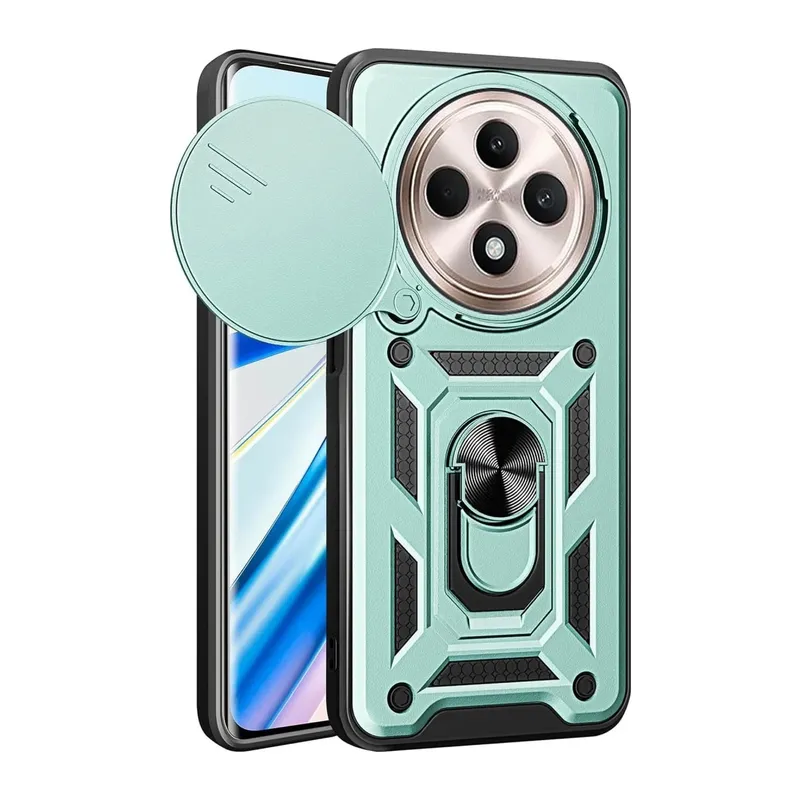 Xiaomi Redmi 14C Kılıf Pars Lens Yüzüklü Silikon - Yeşil