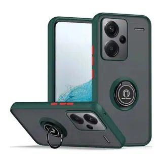 Xiaomi Redmi Note 13 Pro Plus Kılıf Montreal Yüzüklü Silikon Kapak - Yeşil