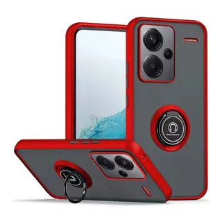 Xiaomi Redmi Note 13 Pro Plus Kılıf Montreal Yüzüklü Silikon Kapak - Kırmızı