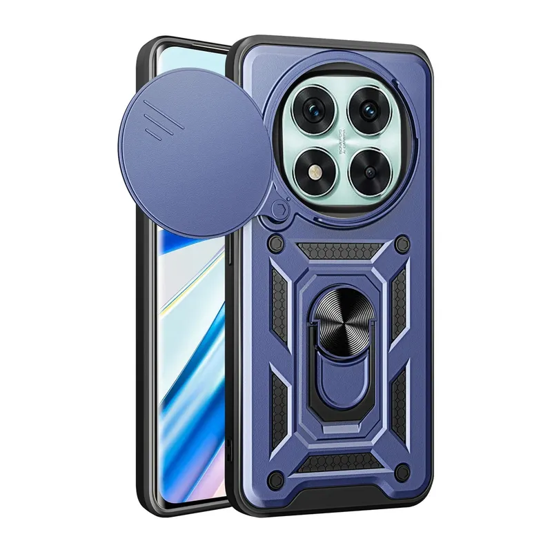 Xiaomi Redmi Note 14 Pro 5G Kılıf Pars Lens Yüzüklü Silikon - Lacivert