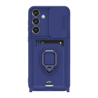 Samsung Galaxy S25 Plus Kılıf Zuma Kartvizitli Yüzüklü Silikon - Lacivert