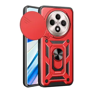 Xiaomi Redmi 14C Kılıf Pars Lens Yüzüklü Silikon - Kırmızı