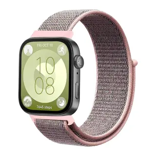 Huawei Fit 4 Hasırlı Cırtcırtlı Kordon - Pembe