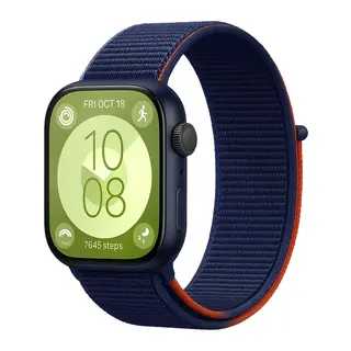 Huawei Fit 4 Hasırlı Cırtcırtlı Kordon - Lacivert-Turuncu