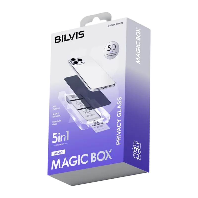 Apple iPhone 11 Bilvis 5in1 5D Magic Hayalet Cam Ekran Koruyucu - Siyah