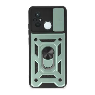 Xiaomi Redmi 12C Kılıf Pars Lens Yüzüklü Silikon - Yeşil