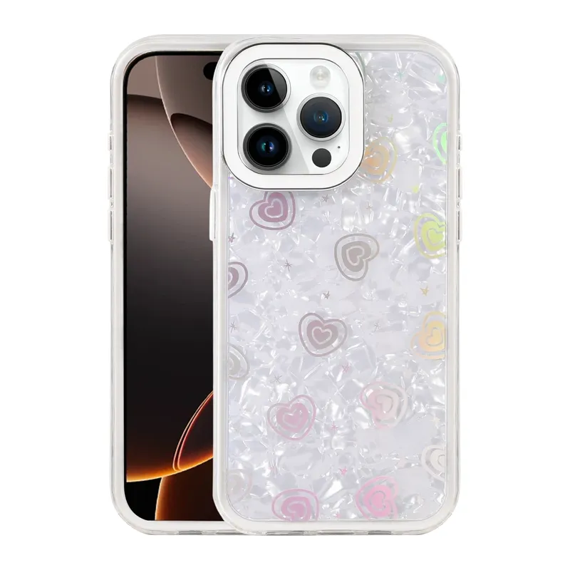 Apple iPhone 15 Pro Lumi Desenli Kapak - Beyaz