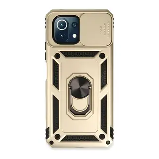 Xiaomi Mİ 11 Lite Kılıf Pars Lens Yüzüklü Silikon - Gold