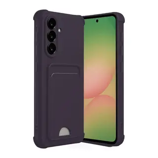 Samsung Galaxy A56 Kılıf Kelvin Kartvizitli Silikon - Derin Mor