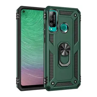 Huawei P40 Lite E Kılıf Sofya Yüzüklü Silikon Kapak - Yeşil