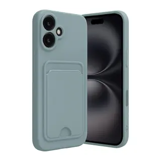 Apple iPhone 16 Kılıf Kelvin Kartvizitli Silikon - Açık Yeşil