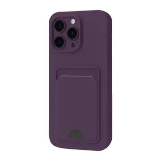 Apple iPhone 16 Pro Max Kılıf Kelvin Kartvizitli Silikon - Derin Mor