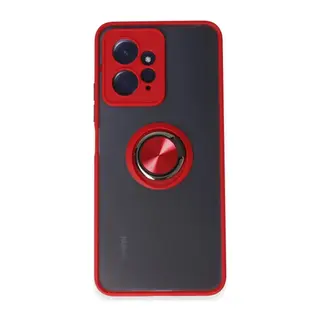 Xiaomi Redmi Note 12 4G Kılıf Montreal Yüzüklü Silikon Kapak - Kırmızı