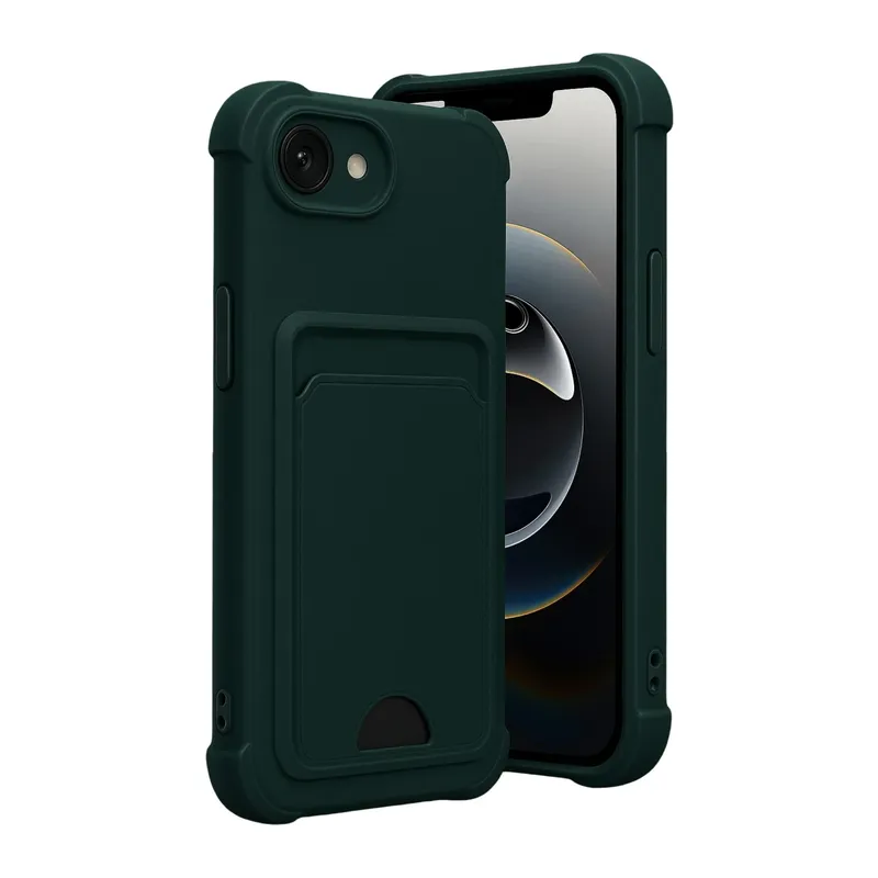 Apple iPhone 16E Kelvin Kartvizitli Silikon - Koyu Yeşil