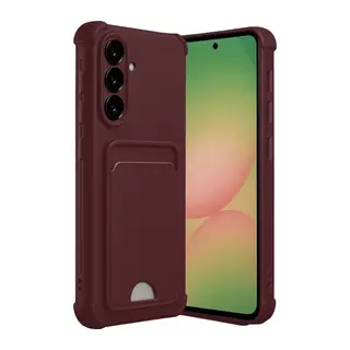 Samsung Galaxy A56 Kılıf Kelvin Kartvizitli Silikon - Bordo