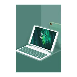 Apple iPad Pro 12.9 (2024) Kılıf KC01 Smart Klavyeli Tablet Kılıfı - Koyu Yeşil