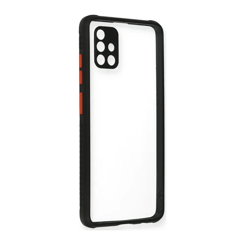 Samsung Galaxy A71 Kılıf Miami Şeffaf Silikon - Siyah