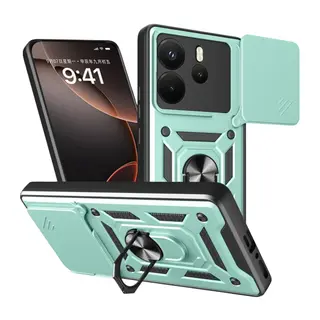 Xiaomi Redmi Note 14 4G Pars Lens Yüzüklü Silikon - Yeşil