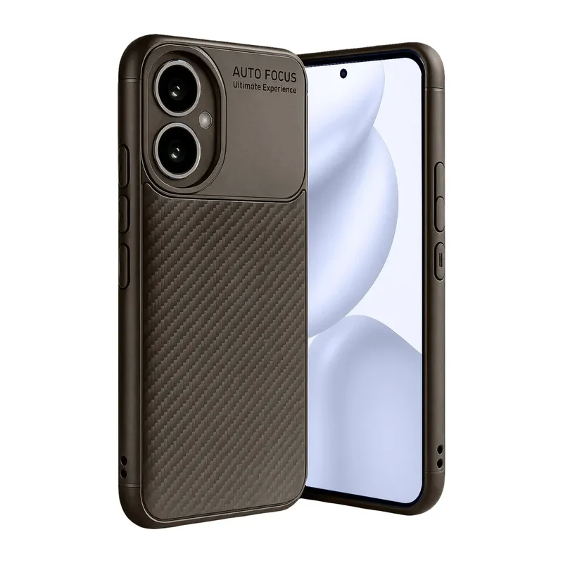 Honor 400 Kılıf Auto Focus Karbon Kapak - Kahverengi