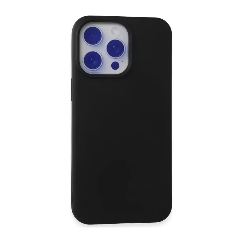 Apple iPhone 15 Pro Max Kılıf Nano içi Kadife Silikon - Siyah