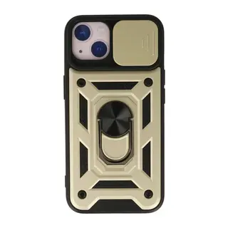 Apple iPhone 15 Kılıf Pars Lens Yüzüklü Silikon - Gold