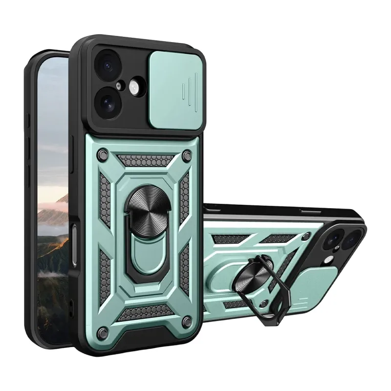 Apple iPhone 17 Pars Lens Yüzüklü Silikon - Yeşil