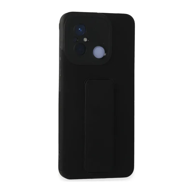 Xiaomi Redmi 12C Kılıf Mega Standlı Silikon - Siyah