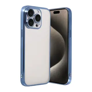 Apple iPhone 15 Pro Max Razer Lensli Silikon - Açık Mavi