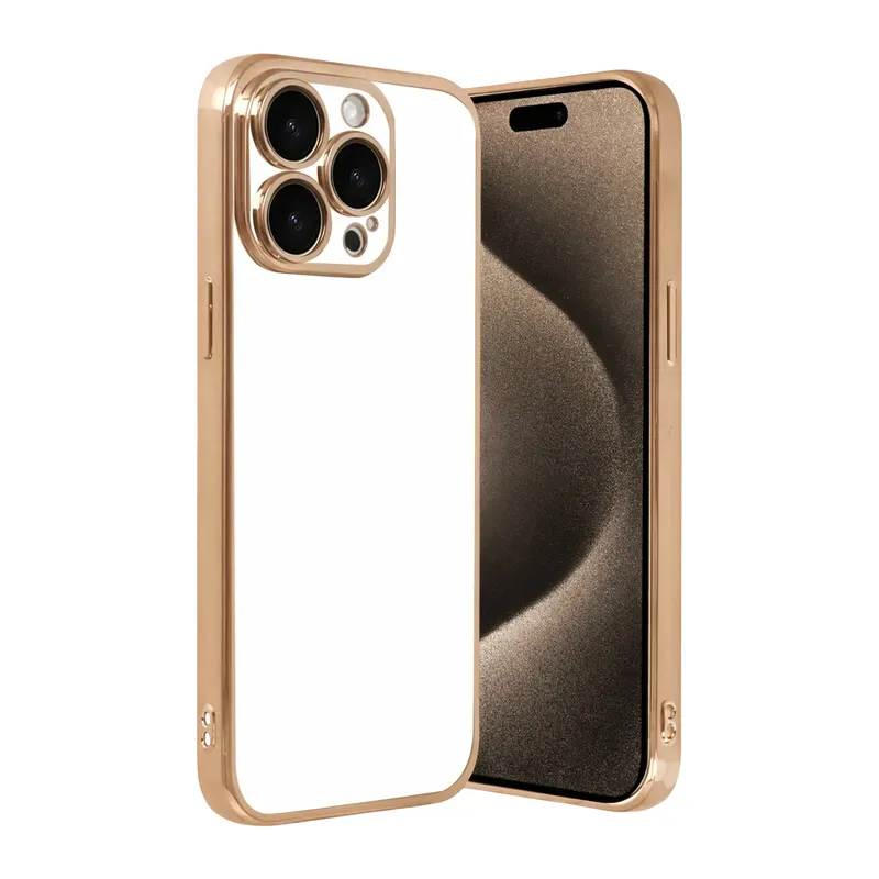Apple iPhone 15 Pro Max Razer Lensli Silikon - Gold
