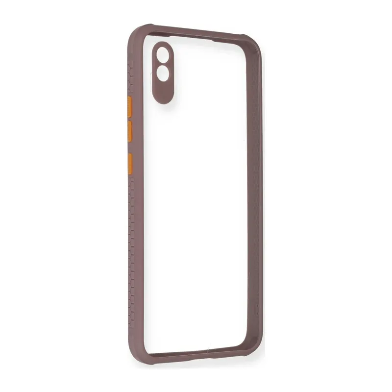 Xiaomi Redmi 9A Kılıf Miami Şeffaf Silikon - Açık Mor