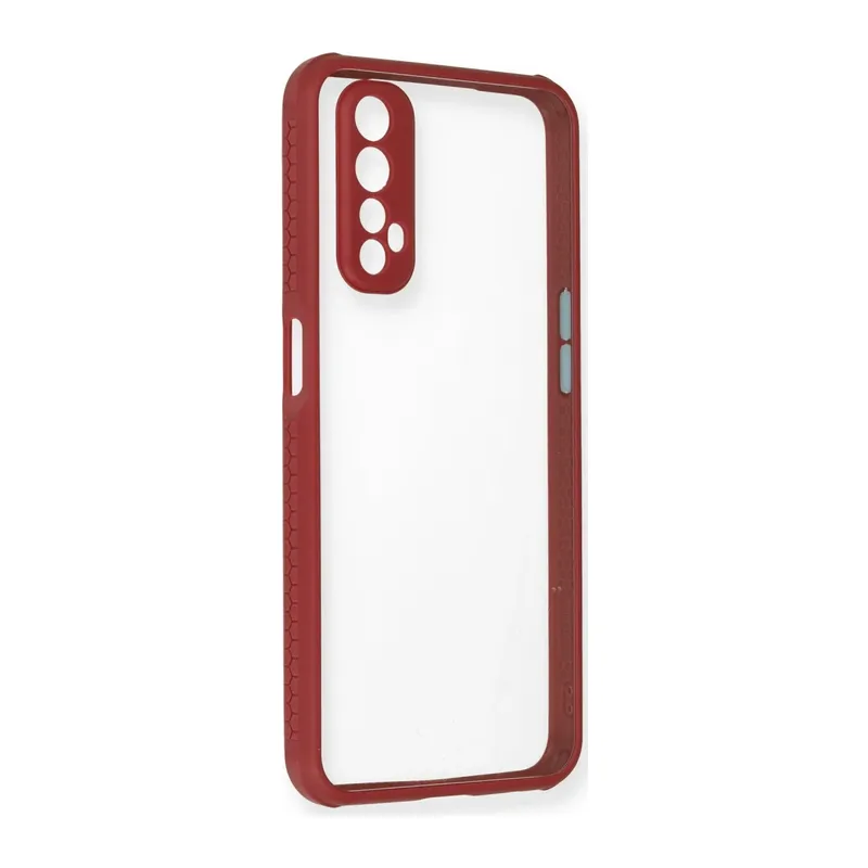 Realme 7 Kılıf Miami Şeffaf Silikon - Fuşya