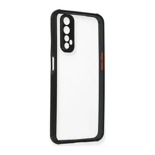 Realme 7 Kılıf Miami Şeffaf Silikon - Siyah