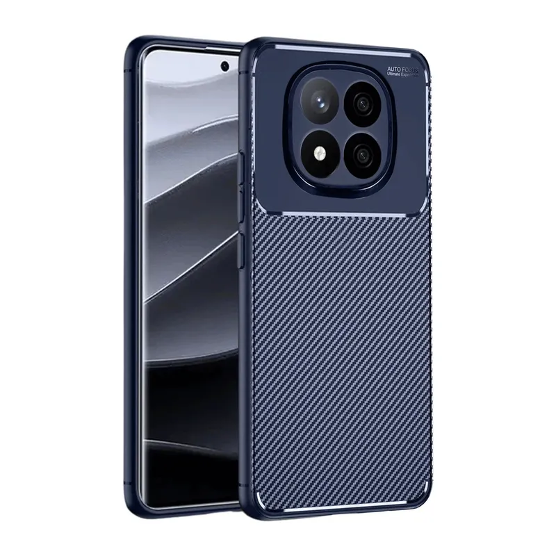 Xiaomi Redmi Note 14 Pro 5G Kılıf Auto Focus Karbon Kapak - Lacivert