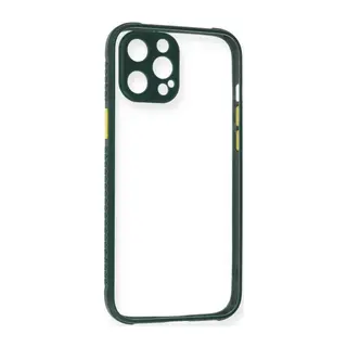 Apple iPhone 12 Pro Kılıf Miami Şeffaf Silikon - Koyu Yeşil