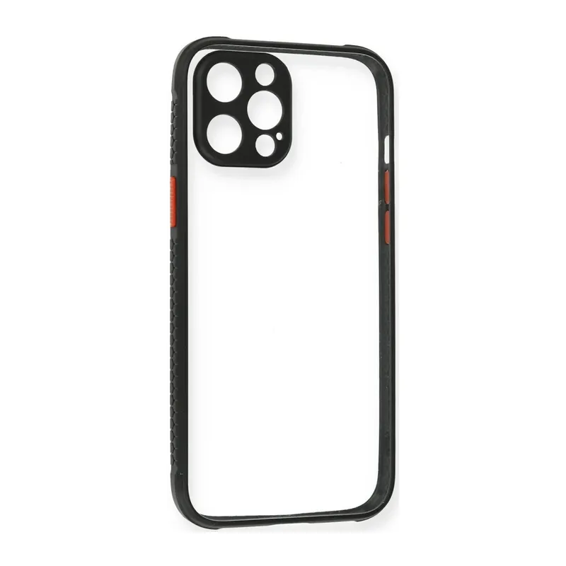 Apple iPhone 12 Pro Kılıf Miami Şeffaf Silikon - Siyah